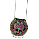 Cotton and Beads Embroidered Handbag with Colorful Tassels